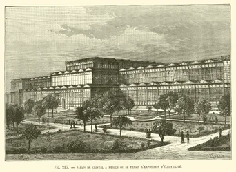 Kristalpaleis in München waar de Elektriciteitstentoonstelling werd gehouden